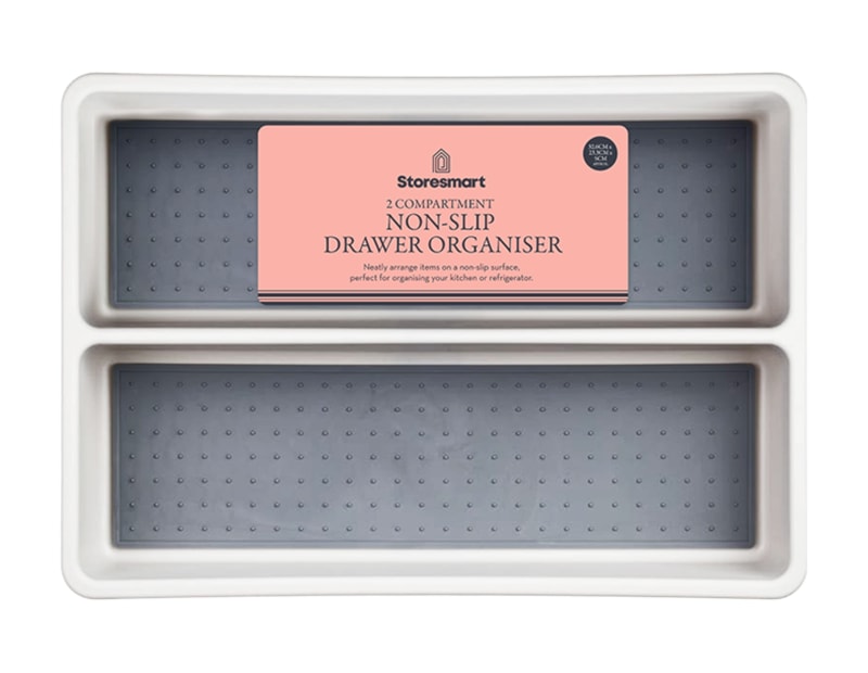 Wholesale Non-Slip 2 Compartment Drawer Organiser 5X32.6X23.3cm