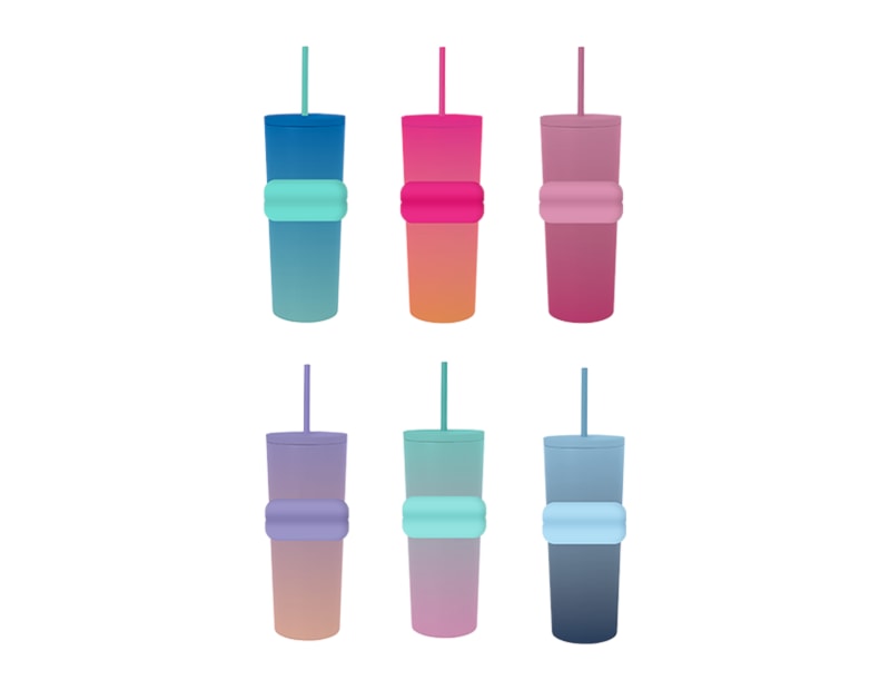 Wholesale Ombre Tumbler with Straw 700ml Wholesale Ombre Tumbler with Straw 700ml
