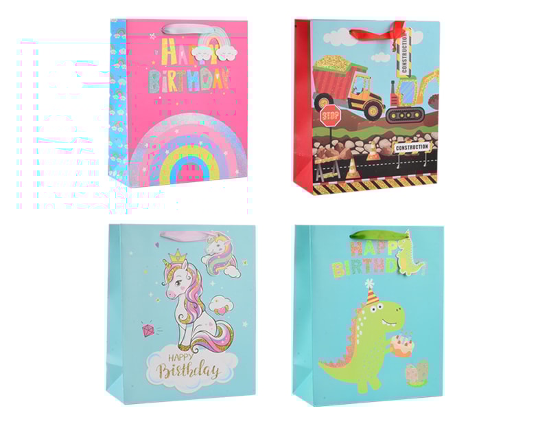 Wholesale Childrens Glitter Medium Gift Bag 26x32x12cm Wholesale Childrens Glitter Medium Gift Bag 26x32x12cm