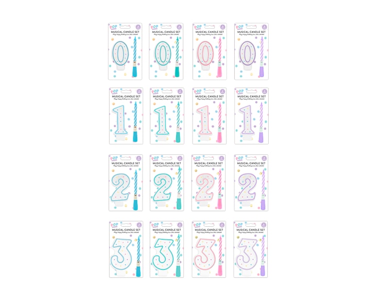 Wholesale Pastel Musical Birthday Candle Set Pastel Musical Birthday Candle Set | Wholesale party accessories UK