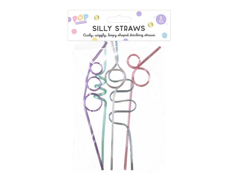Wholesale Pastel Silly Straws 5pk Wholesale Party accessories UK