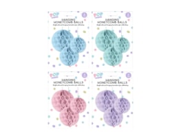 Wholesale Pastel Honeycomb Hanging Decoration 3pk Wholesale Pastel Honeycomb Hanging Decoration 3pk