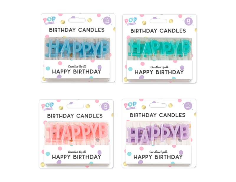 Wholesale Pastel Happy Birthday Candles Wholesale Party accessories Uk