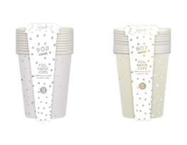 Wholesale Metallic Foil Print Paper Cups 10pk