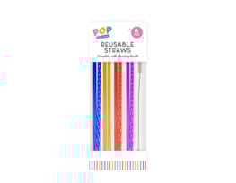 Wholesale Multicolour Reusable Straws 8pk