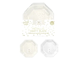 Wholesale Metallic Foil Paper Plates 15pk CDU