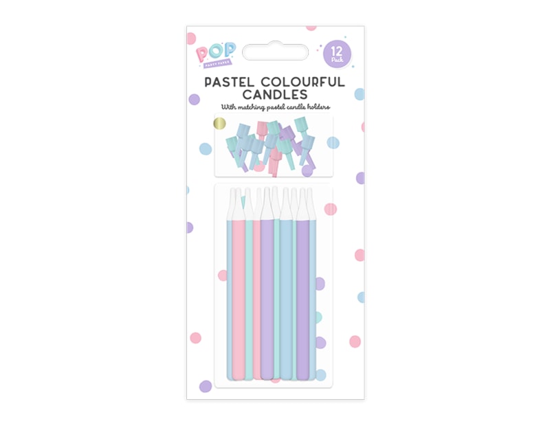 Wholesale Pastel Multicolour Candles 12pk Wholesale Pastel Multicolour Candles 12pk