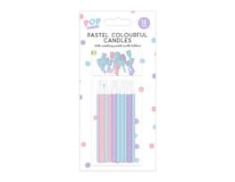 Wholesale Pastel Multicolour Candles 12pk