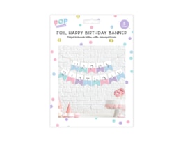 Wholesale Pastel Multicolour Foiled Card Happy Birthday Banner 5M