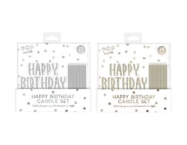 Wholesale Metallic Happy Birthday Candle Set
