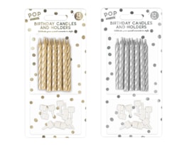 Wholesale Metallic Candles Set 12pk Wholesale Metallic Candles Set 12pk