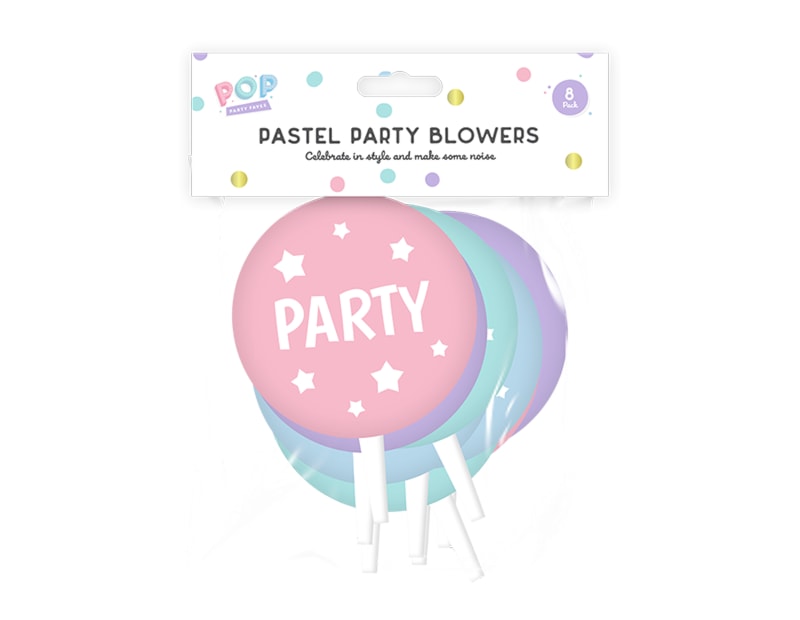 Wholesale Pastel Party Blowers 8pk Wholesale Pastel Party Blowers 8pk