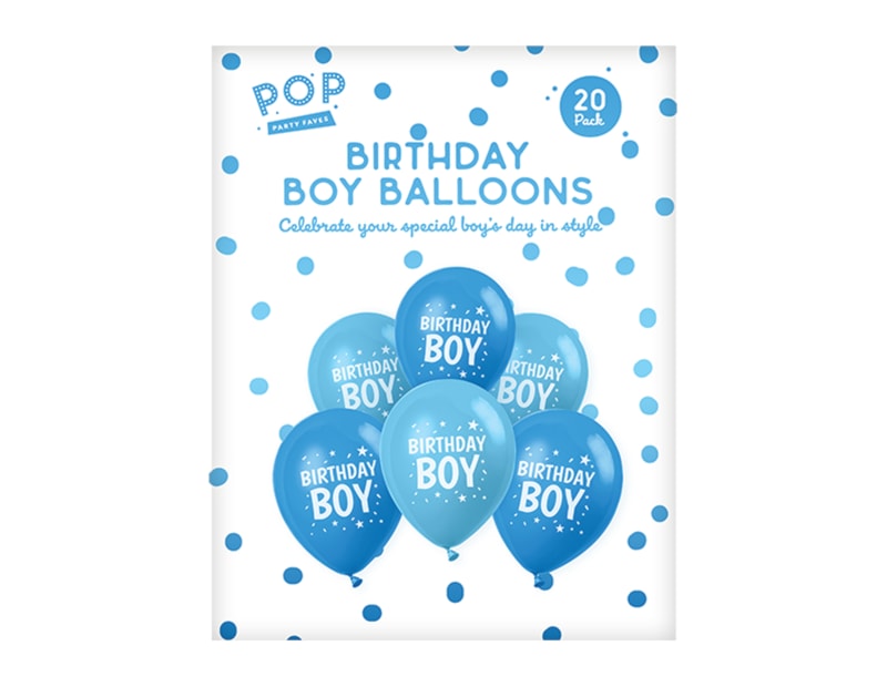 Wholesale Birthday Boy Balloons 20pk Wholesale Birthday Boy Balloons 20pk