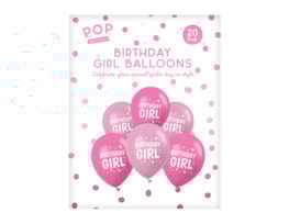 Wholesale Birthday Girl Balloons 20pk Wholesale Birthday Girl Balloons 20pk