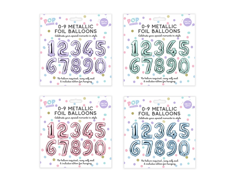 Wholesale 0-9 Pastel Foil Balloons Wholesale 0-9 Pastel Foil Balloons