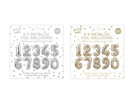Wholesale 0-9 Metallic Foil Balloons