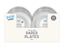 Wholesale White paper plates 23cm 25pk CDU Wholesale White paper plates 23cm 25pk CDU