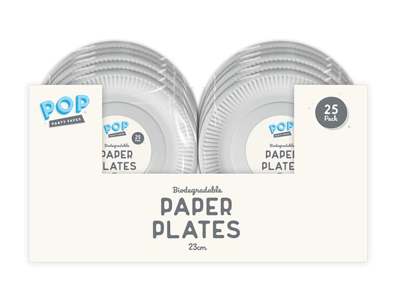 Wholesale White paper plates 23cm 25pk CDU Wholesale White paper plates 23cm 25pk CDU