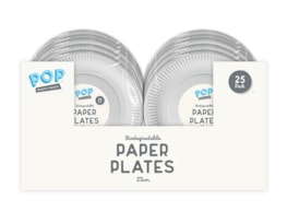 Wholesale White paper plates 23cm 25pk CDU Wholesale White paper plates 23cm 25pk CDU