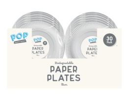 Wholesale White paper plates 18cm 30pk CDU. Wholesale White paper plates 18cm 30pk CDU.