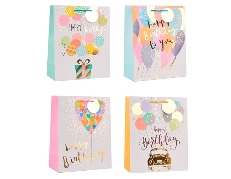 Wholesale Unisex Foiled Birthday Medium Gift Bag Wholesale Unisex Foiled Birthday Medium Gift Bag
