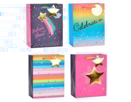 Wholesale Colourful Star Foiled Large Gift Bag 30x42x12cm