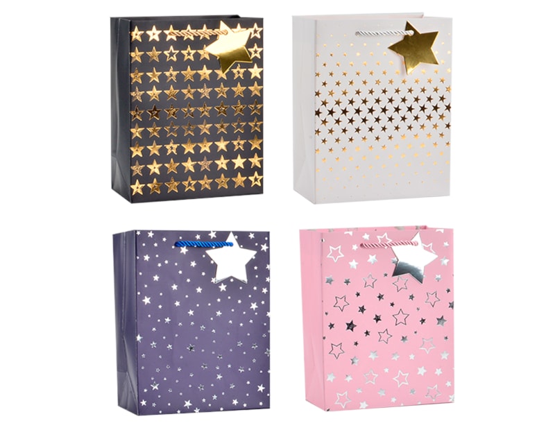 Wholesale Foiled Star Large Gift Bag 30x42x12cm Wholesale Foiled Star Large Gift Bag 30x42x12cm