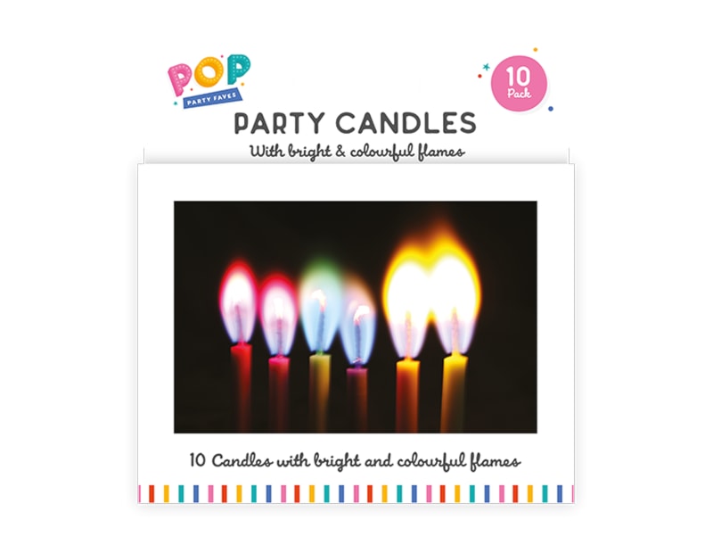 Wholesale Coloured flame party candle 10pk Wholesale Coloured flame party candle 10pk
