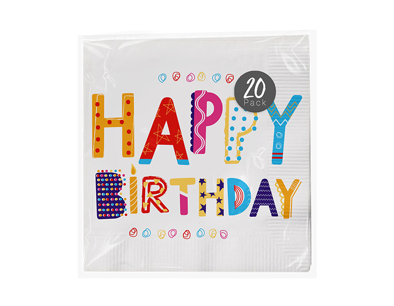 Wholesale Happy Birthday paper napkins
