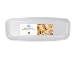 Wholesale Reusable Plastic Platters 2pk