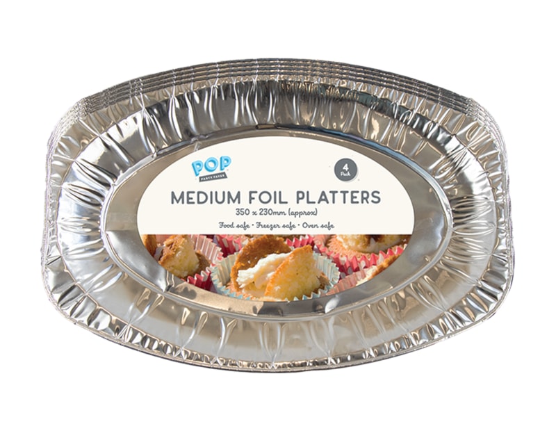 Wholesale Medium Foil Platters 4pk Wholesale Medium Foil Platters 4pk