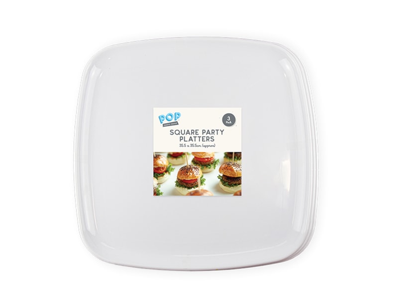Wholesale Square Party Platters 3pk Wholesale Square Party Platters 3pk