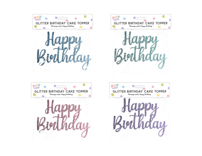 Wholesale Pastel Glitter Happy Birthday Cake Topper Wholesale Pastel Glitter Happy Birthday Cake Topper