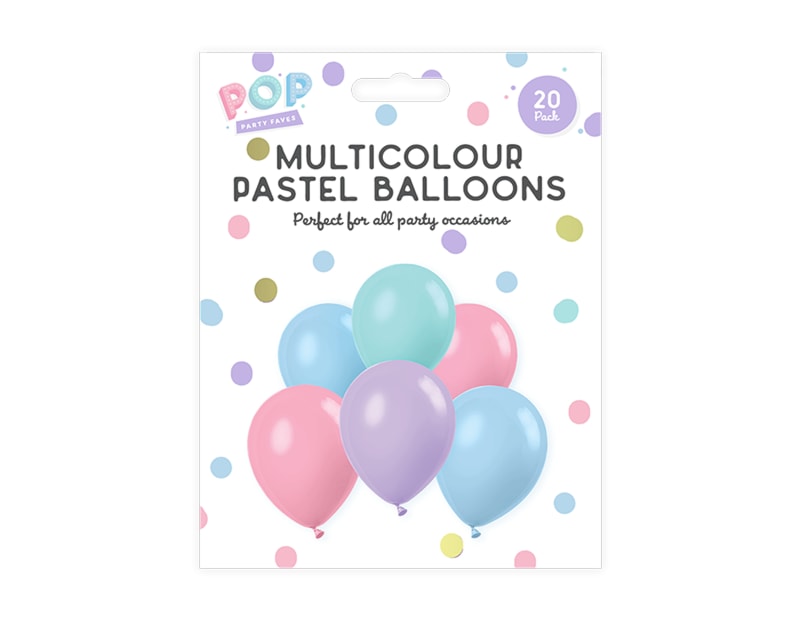 Wholesale Pastel Multicolour Balloons 20pk