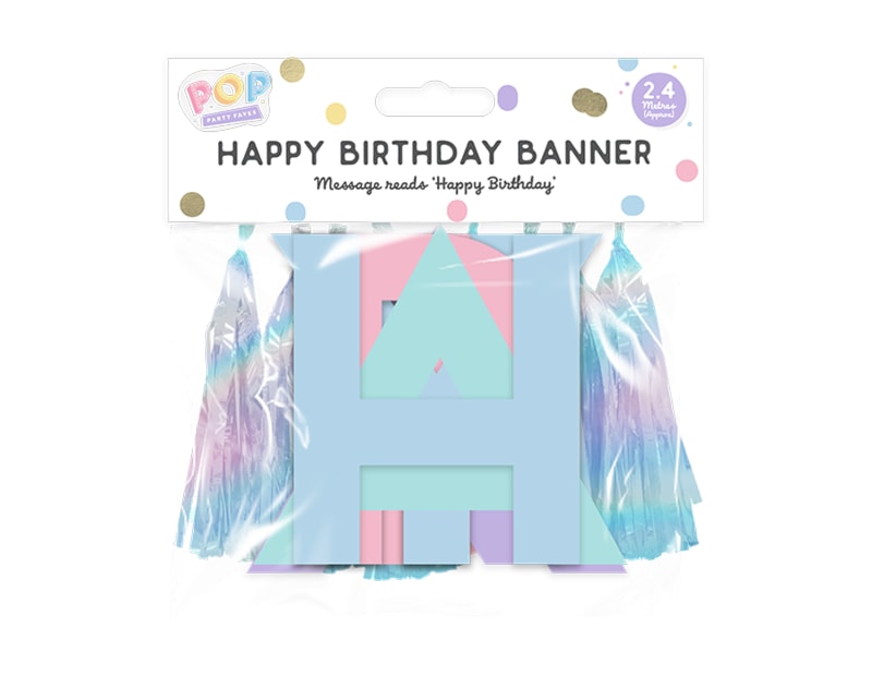 Wholesale Pastel Multicolor Happy Birthday Tassel Banner | Gem imports Ltd Wholesale Pastel Multicolor Happy Birthday Tassel Banner | Gem imports Ltd