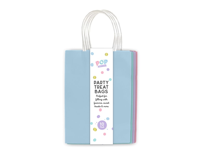 Wholesale Pastel Multicolour Paper Treat Bags 10pk Wholesale party accessories UK