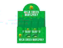 Wholesale St Patrick's Green Coloured Hairspray CDU