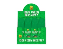 Wholesale St Patrick's Green Coloured Hairspray CDU