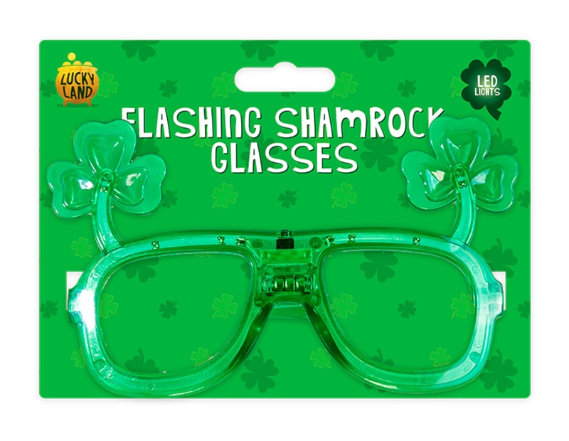 Wholesale St. Patrick’s Day Flashing LED Shamrock Glasses Wholesale St. Patrick’s Day Flashing LED Shamrock Glasses