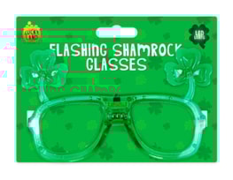 Wholesale St. Patrick’s Day Flashing LED Shamrock Glasses