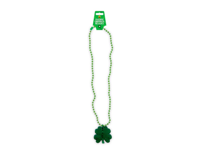 Wholesale St. Patrick’s Day Flashing LED Shamrock Necklace Wholesale St. Patrick’s Day Flashing LED Shamrock Necklace