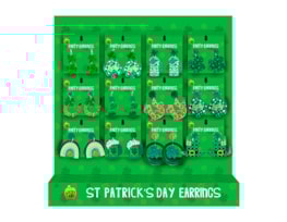 Wholesale St. Patrick's Day Adult Metal Earrings CDU Wholesale St. Patrick's Day Adult Metal Earrings CDU