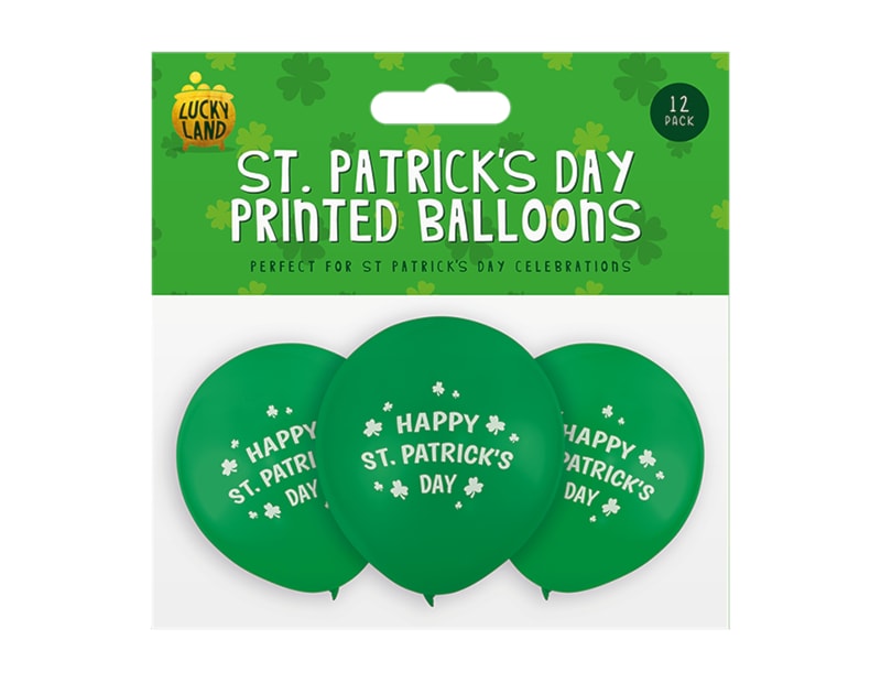 Wholesale St. Patricks Day Printed Balloons 9" 12 pack Wholesale St. Patricks Day Printed Balloons 9" 12 pack