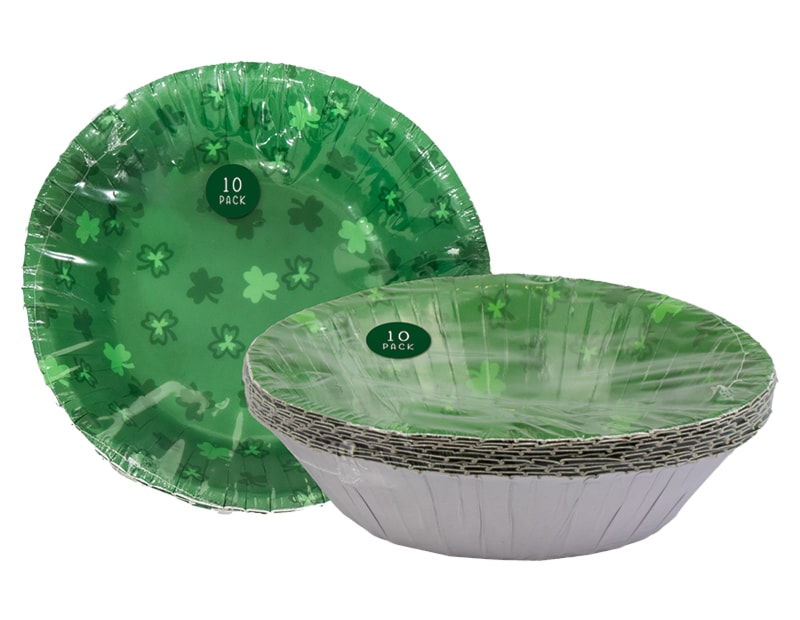 Wholesale St Patricks Day Paper bowls 16.5cm 10pk Wholesale St Patricks Day Paper bowls 16.5cm 10pk