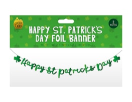 Wholesale Happy St Patrick's Day Foil Banner 2m Wholesale Happy St Patrick's Day Foil Banner 2m