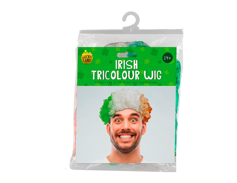 Wholesale Irish Tricolour Afro Wig Wholesale Irish Tricolour Afro Wig