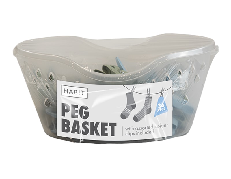 Wholesale Peg Basket With Pegs 36pk Wholesale Peg Basket With Pegs 36pk
