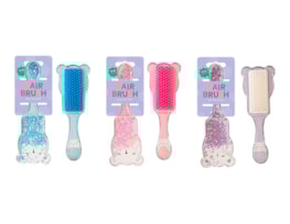 Wholesale Kids Glitter Animal Hairbrush 17cm