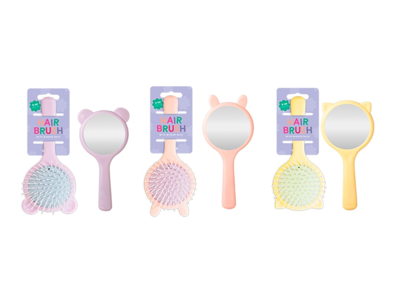 Wholesale Animal Shaped Hairbrush with Mirror 16.5cm