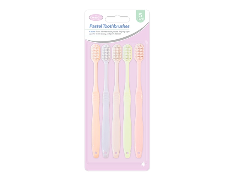 Wholesale Pastel Toothbrushes 5pk Wholesale Pastel Toothbrushes 5pk
